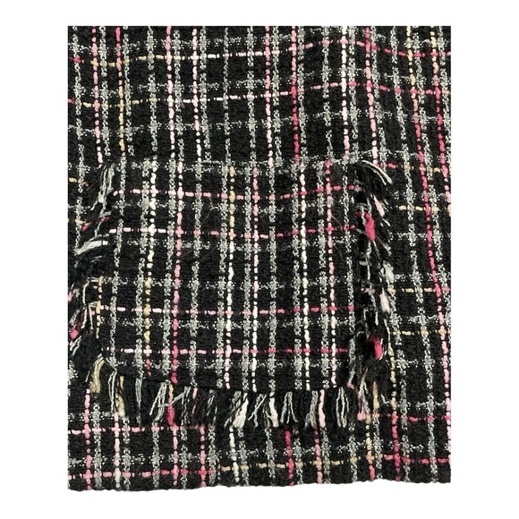 Chico's Tweed Fringe Blazer, Black Lining, with Two Front Pockets - Picture 7 of 12